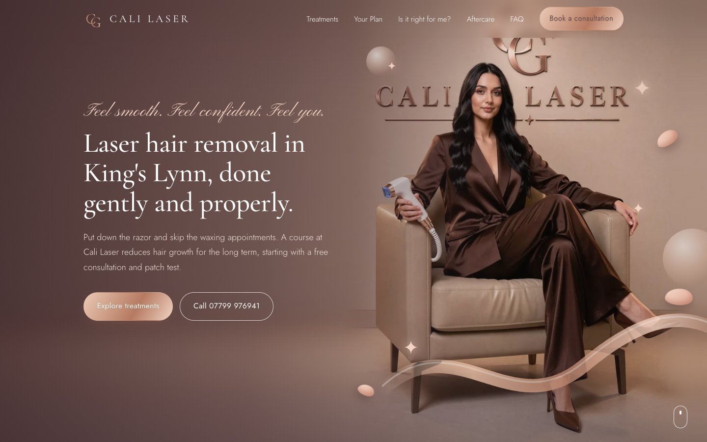 Cali Laser hair removal website in King's Lynn